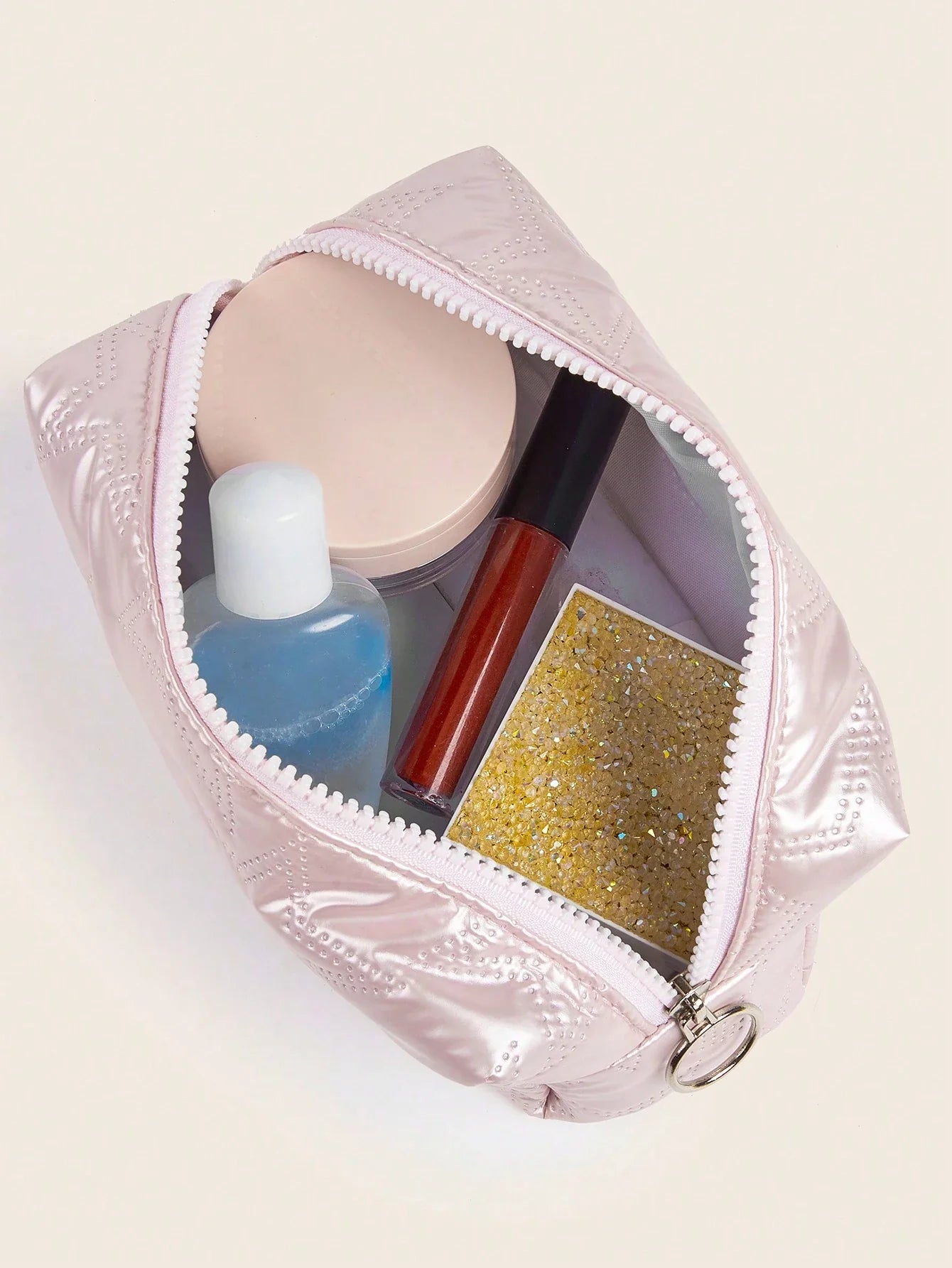Pink Heart Cosmetic Makeup Bag