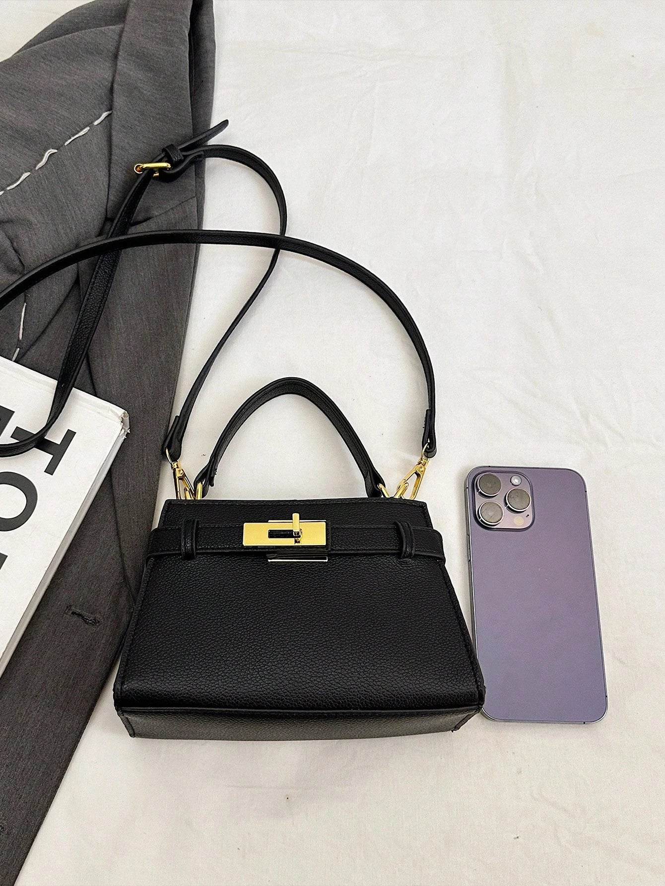 Litchi Grain Women Handbag