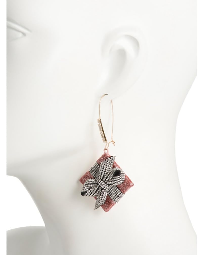Betsey Johnson Christmas Earrings (Crystal Bow Gift Box)