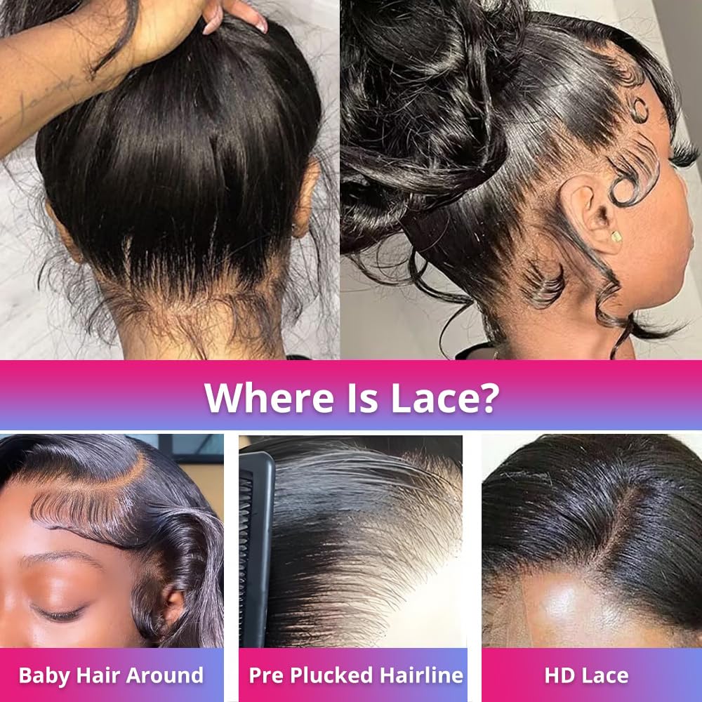 Brazilian Virgin 360 Lace Front Wigs - 200 Density, Body Wave, Pre-Plucked, Baby Hair, HD Transparent, Full Lace, 18 Inch