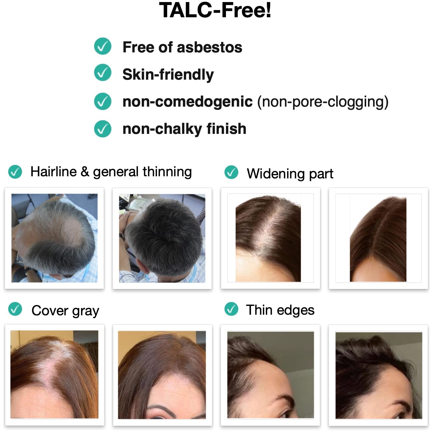 Caboki 10X Hair Powder for Thinning Hair. Instantly Fill In Hairline, Root Touch Up, Cover Bald Spots and Gray Hair. TALC-Free, Healthful Formula. Unisex. Trial Size, Salt and Pepper Dark