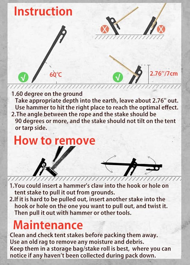 CAMPINGMOON 15.7-inch 6pcs Carbon Steel S45C Black Skin Cation Electrodeposition Coating Tent Stake for Hard Ground T-40-6P