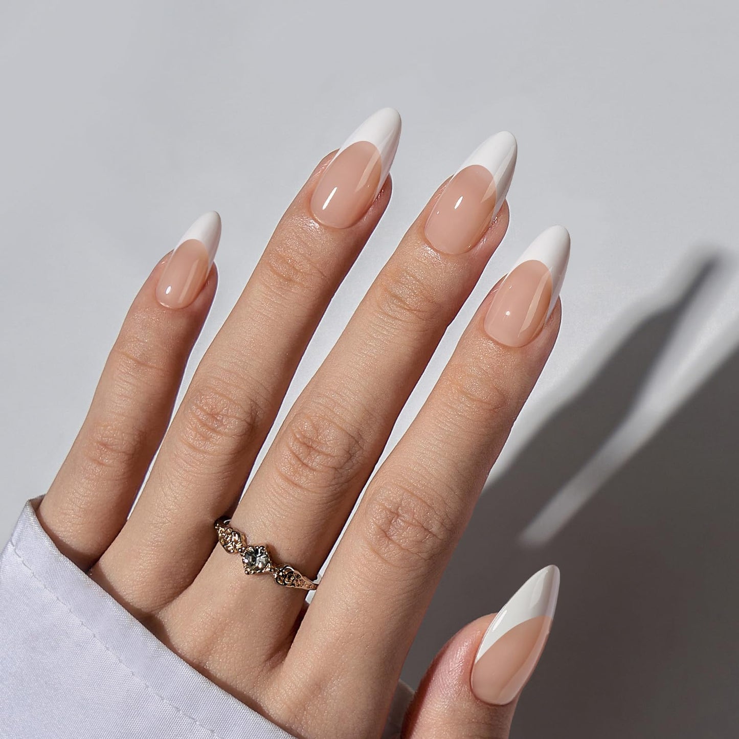 BTArtboxnails Almond French Tip Gel Nail Tips Kit - Soft Press on Nails with Nude Acrylic Tips XCOATTIPS and Supplies for Professional Use