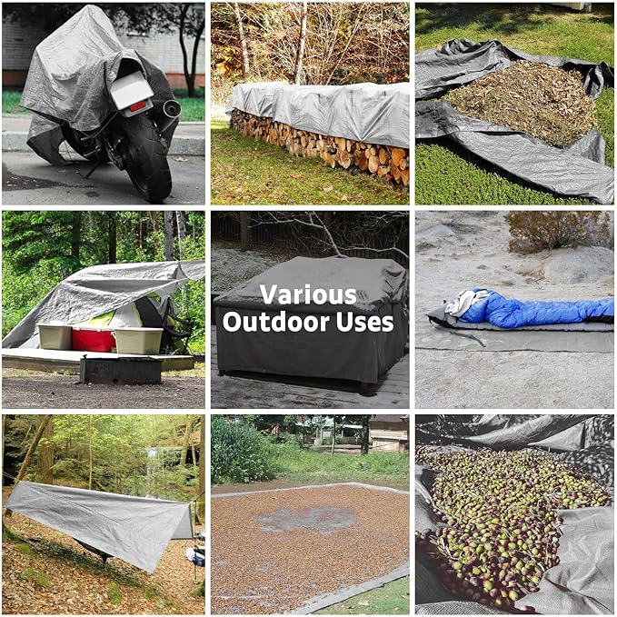 CAMPROS CP Tent Footprint, 13 x 13 Ft Waterproof Camping Tarp, Heavy Duty Tent Floor Accessories, Ultralight Ground Sheet Mat for Camping, Hiking, Backpacking, Hammock