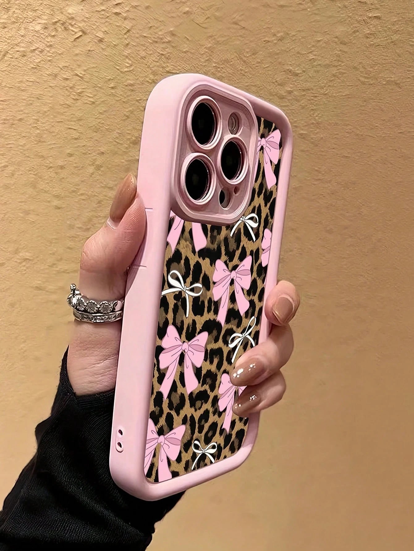 Leopard Print Bow Phone Case
