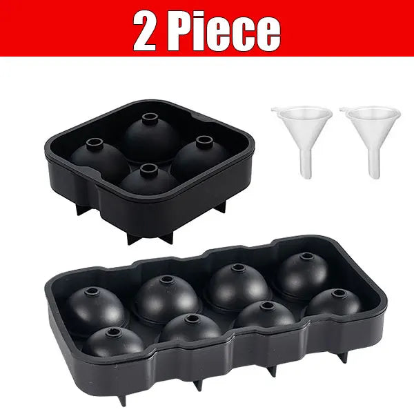 Large Sphere Ice Cube Molds 4/8 Grid Whiskey Ice Mold Leak-free Round Ice Cube Mold Easy Fill & Release Ice Ball Maker Tools