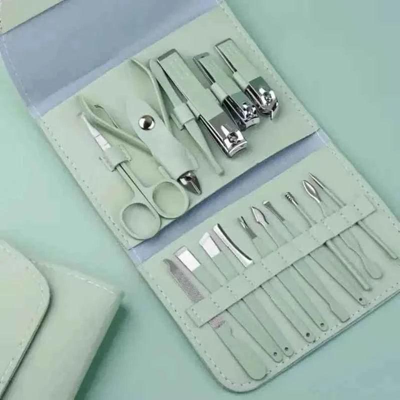 16-piece manicure pedicure set with case