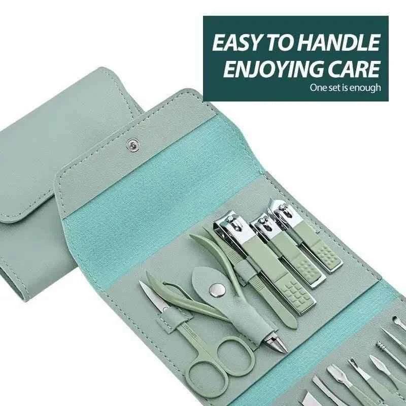 16-piece manicure pedicure set with case
