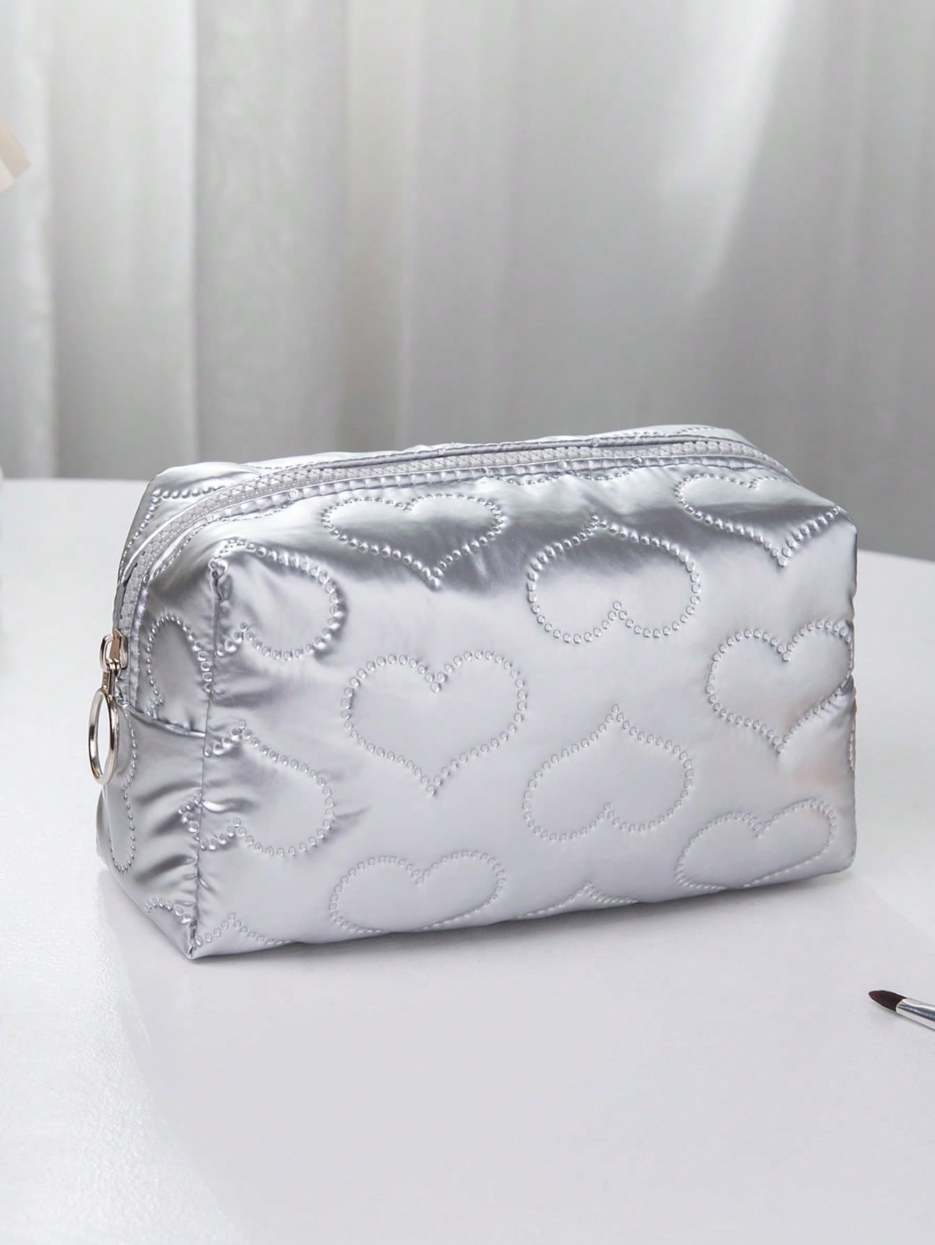 Pink Heart Cosmetic Makeup Bag