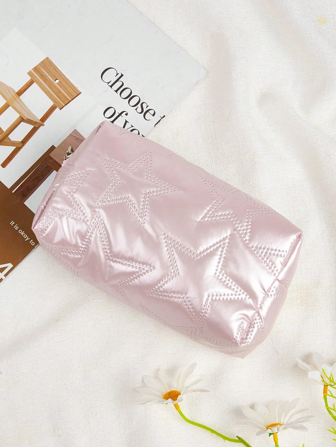 Pink Heart Cosmetic Makeup Bag