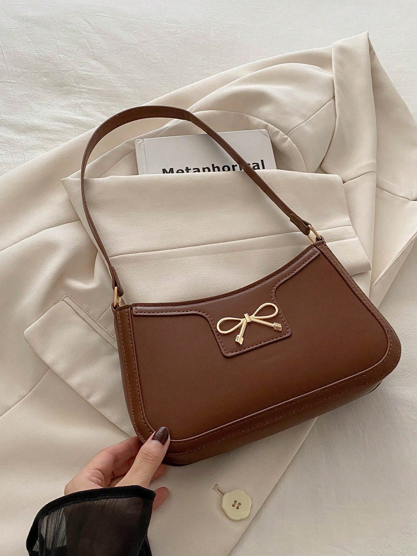 Elegant Crescent Shoulder Bag Women