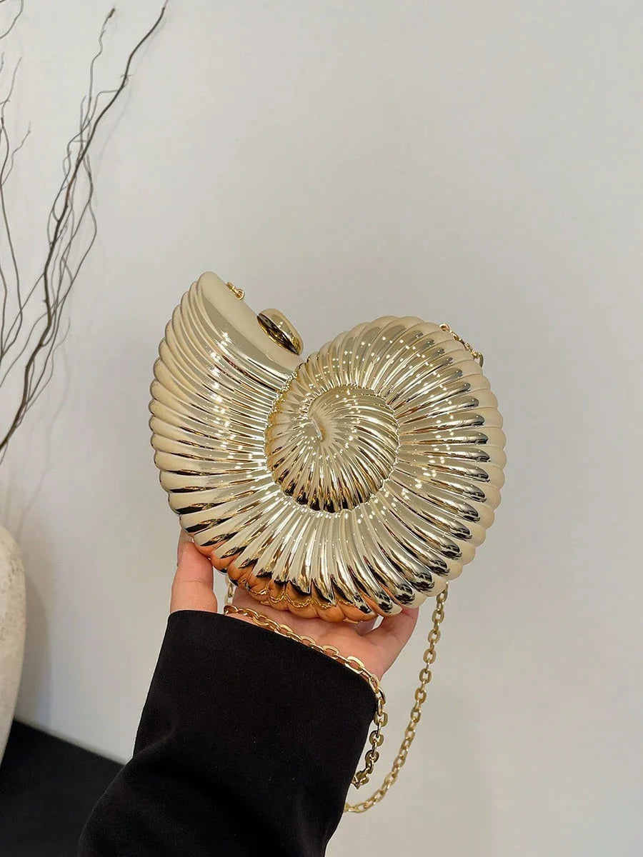 Glittery Wave Pattern Chain Bag