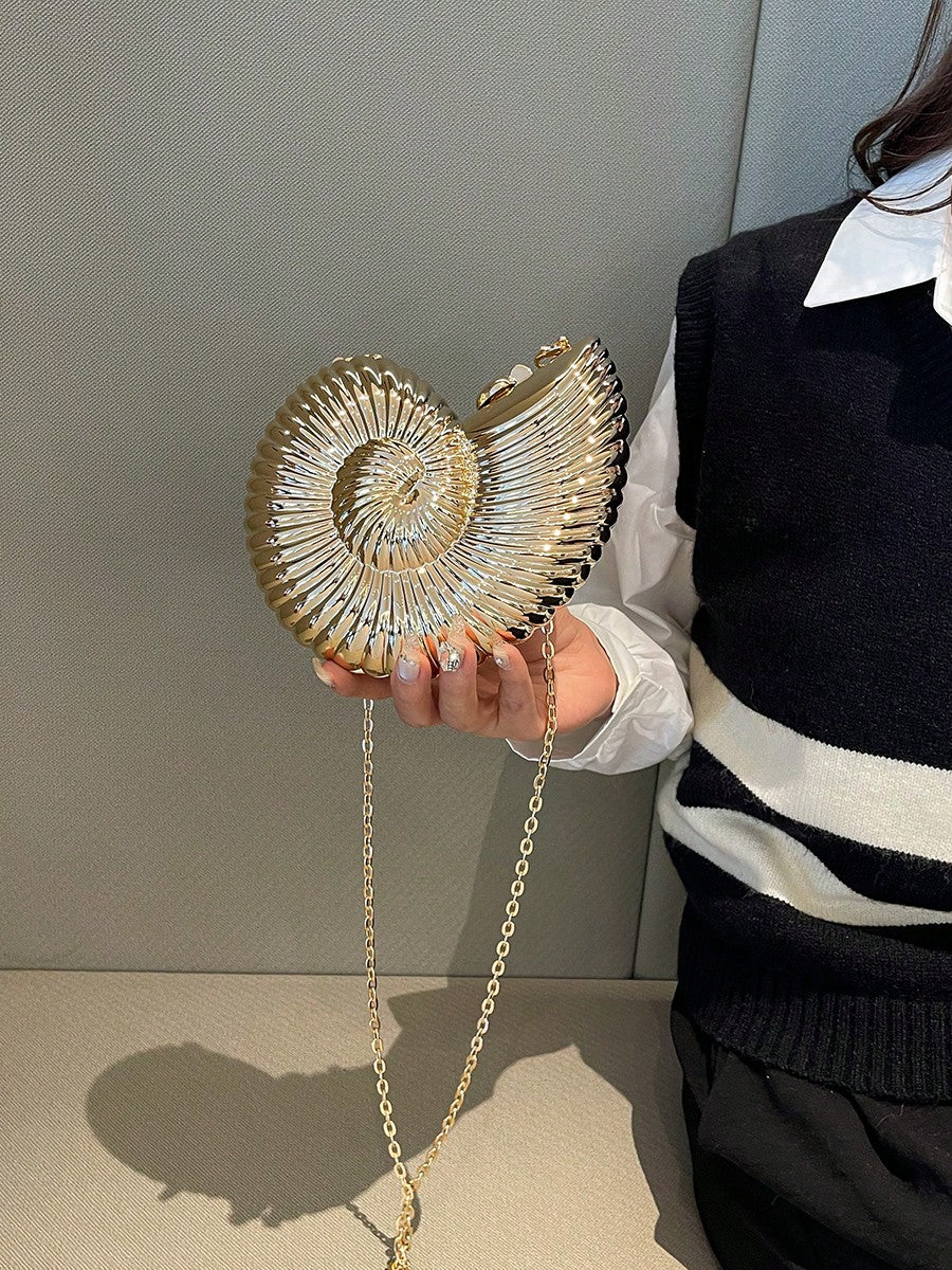 Glittery Wave Pattern Chain Bag