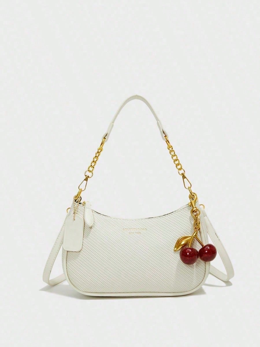 PU M Letter Shoulder Bag
