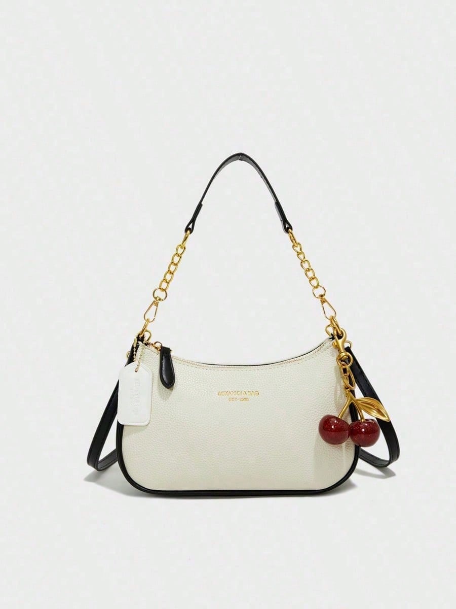 PU M Letter Shoulder Bag