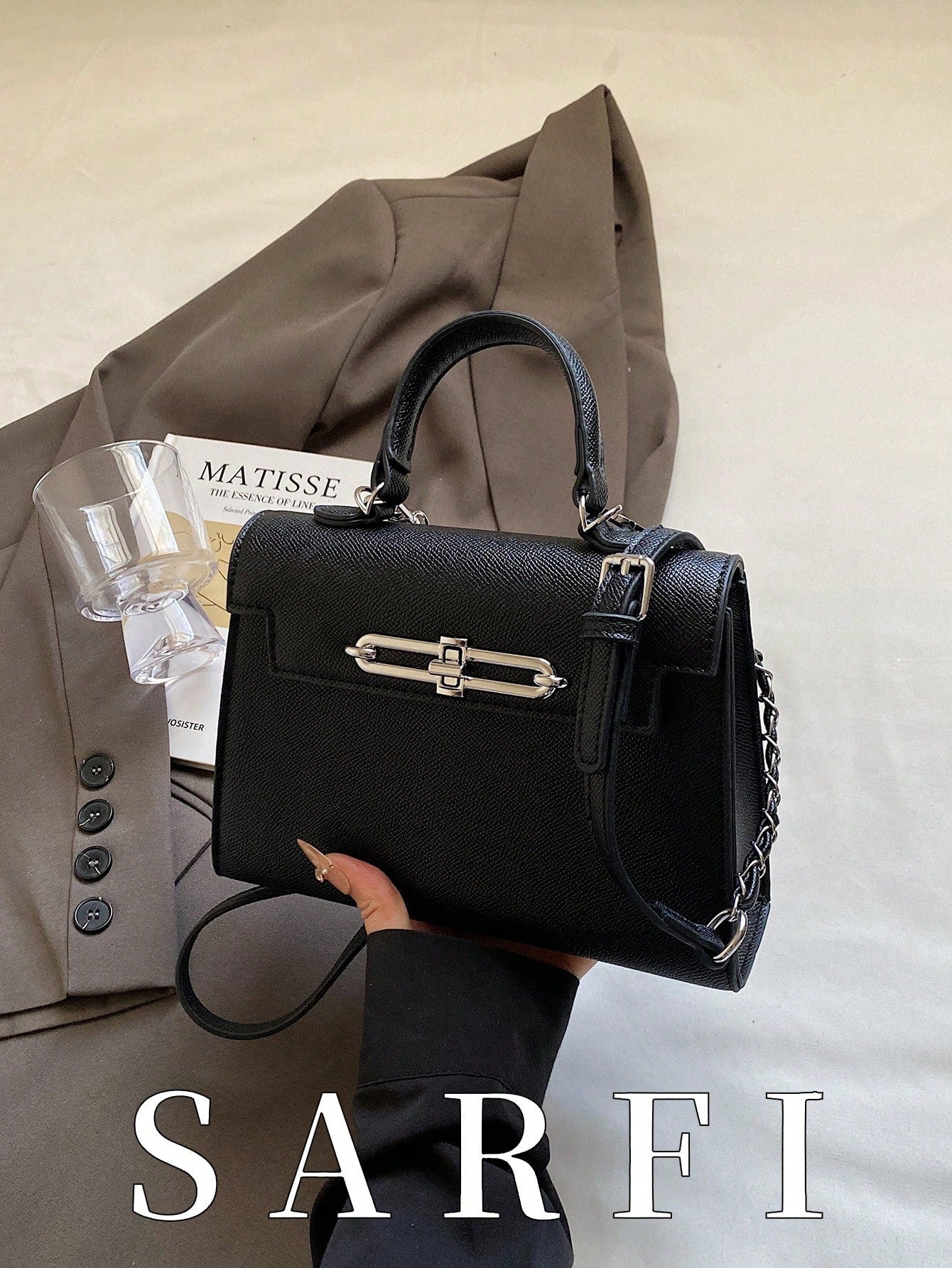 Litchi Grain Women Handbag