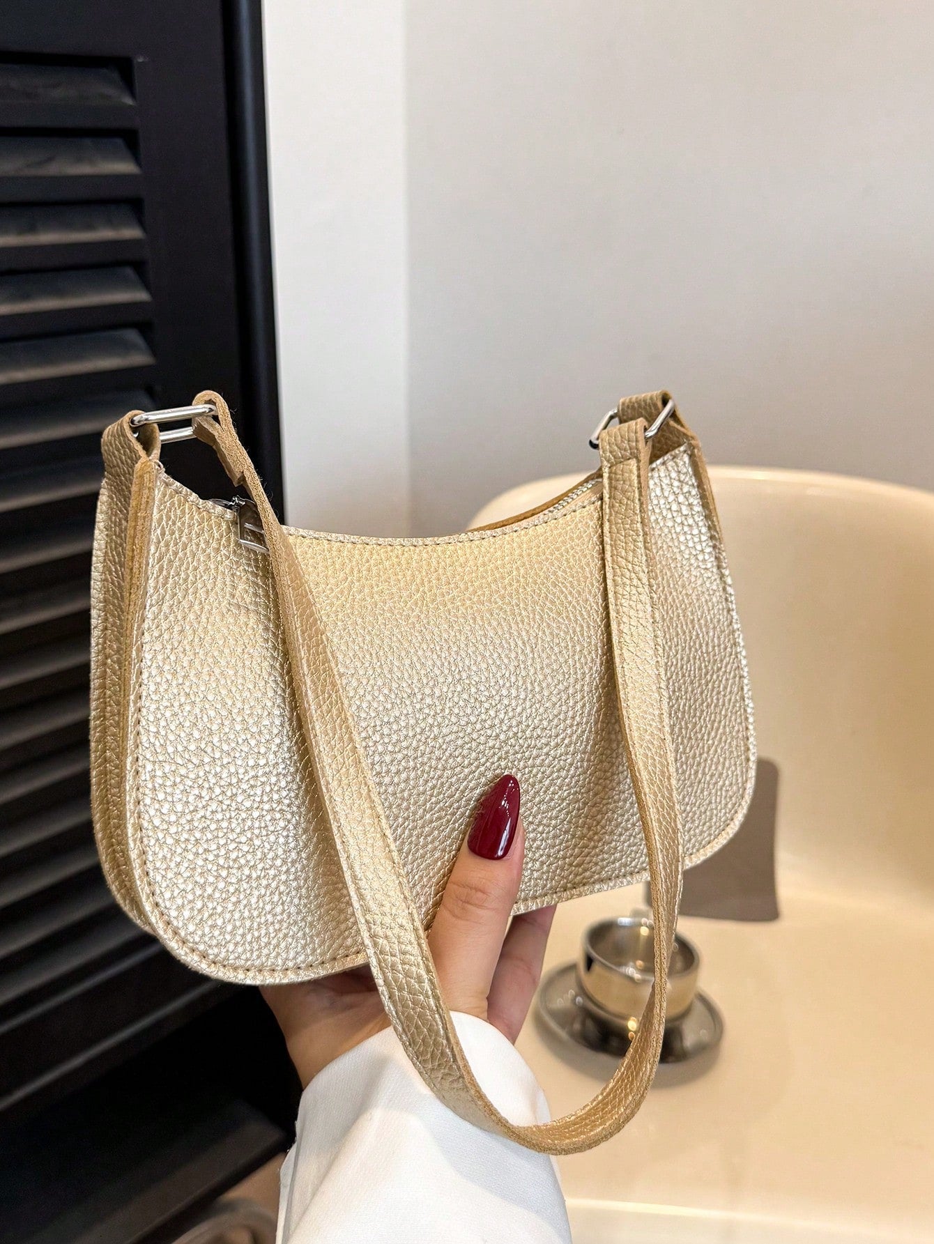 PU Cherry Pendant Shoulder Bag