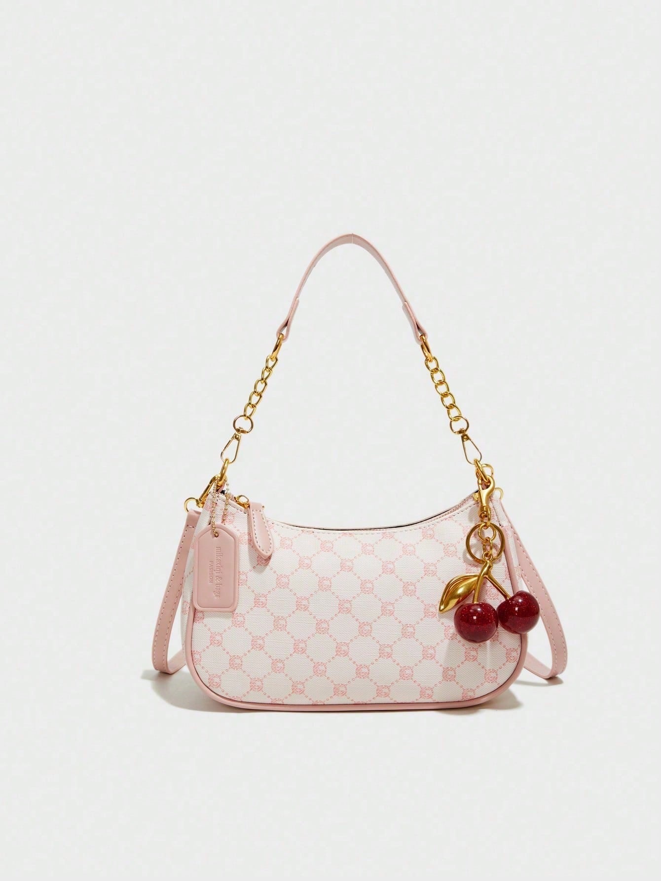 PU M Letter Shoulder Bag