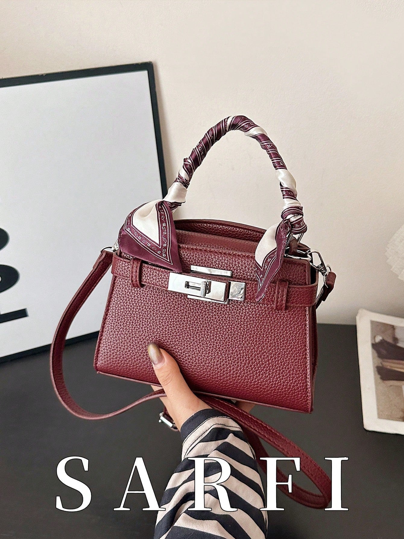 Litchi Grain Women Handbag