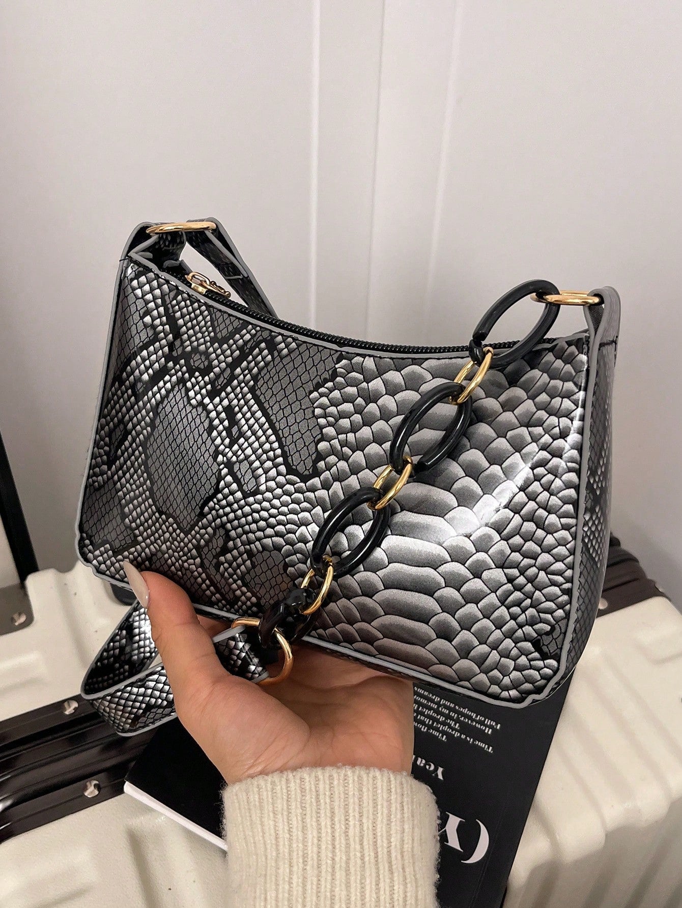 PU Cherry Pendant Shoulder Bag