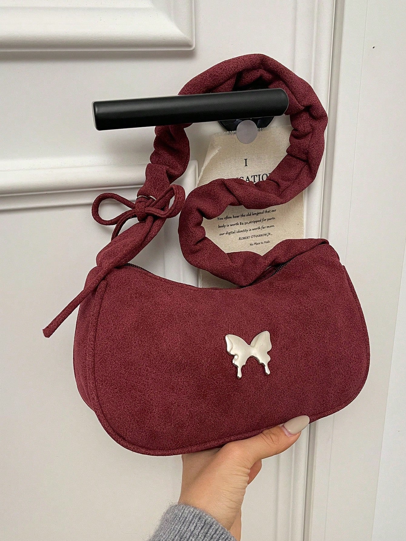PU Cherry Pendant Shoulder Bag