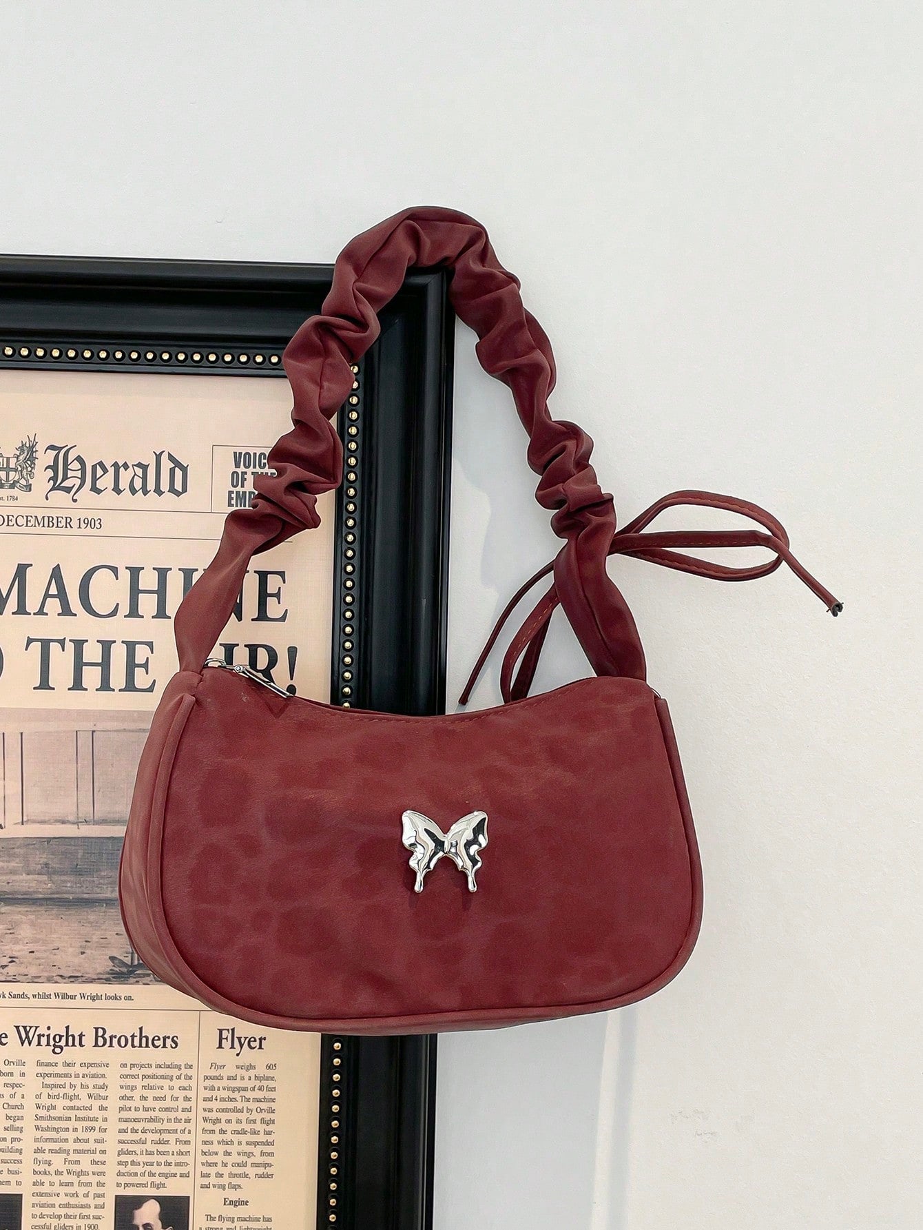 PU Cherry Pendant Shoulder Bag