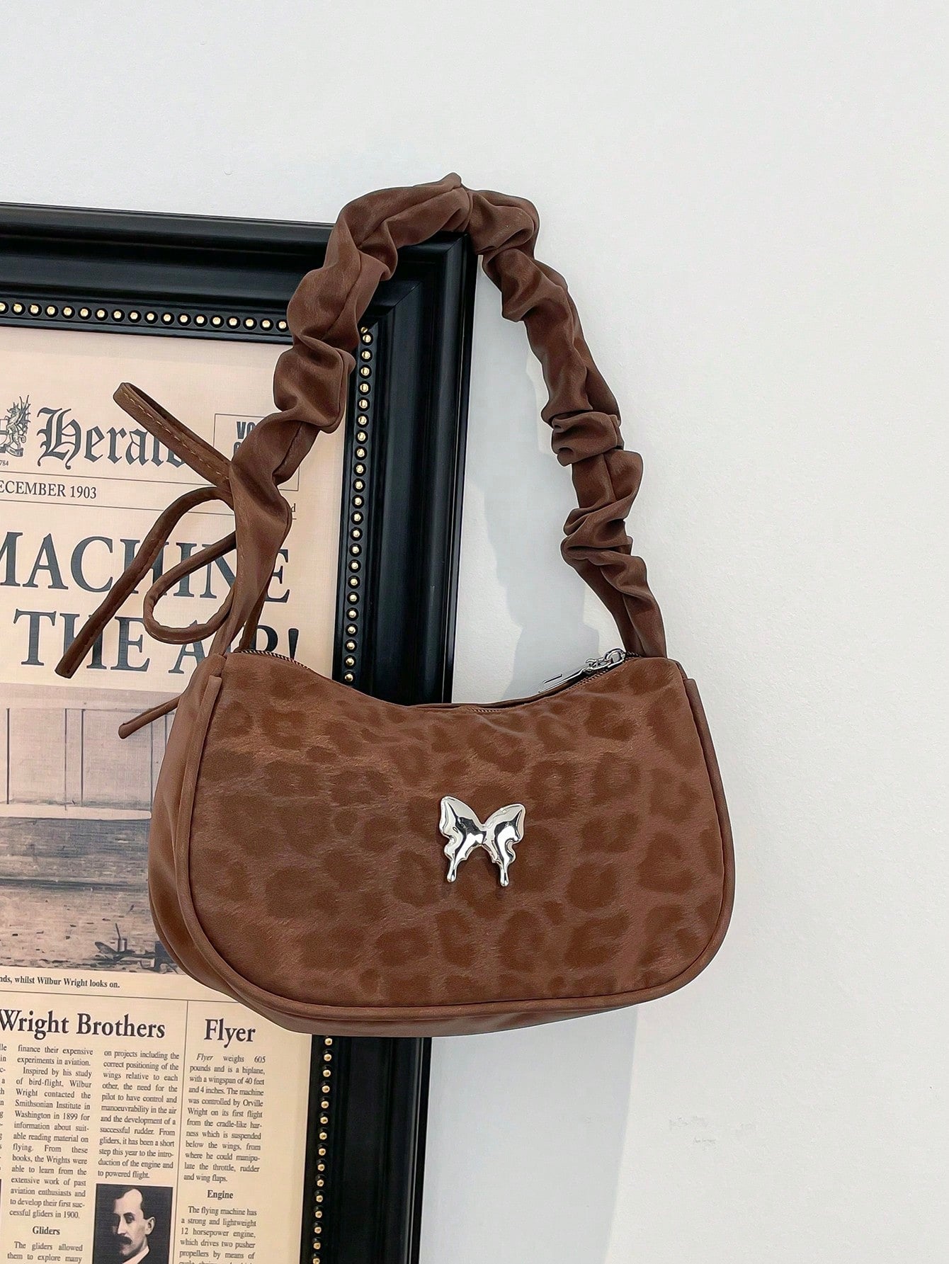 PU Cherry Pendant Shoulder Bag