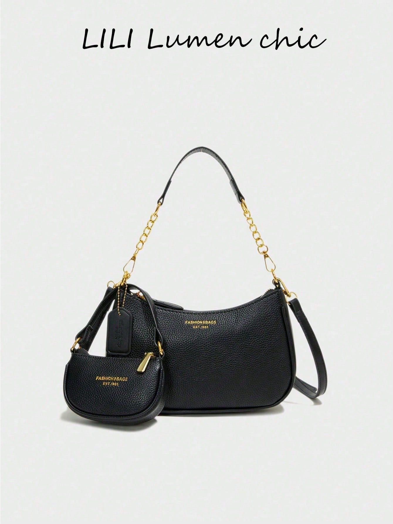 Classic Letter Graphic Shoulder Bag