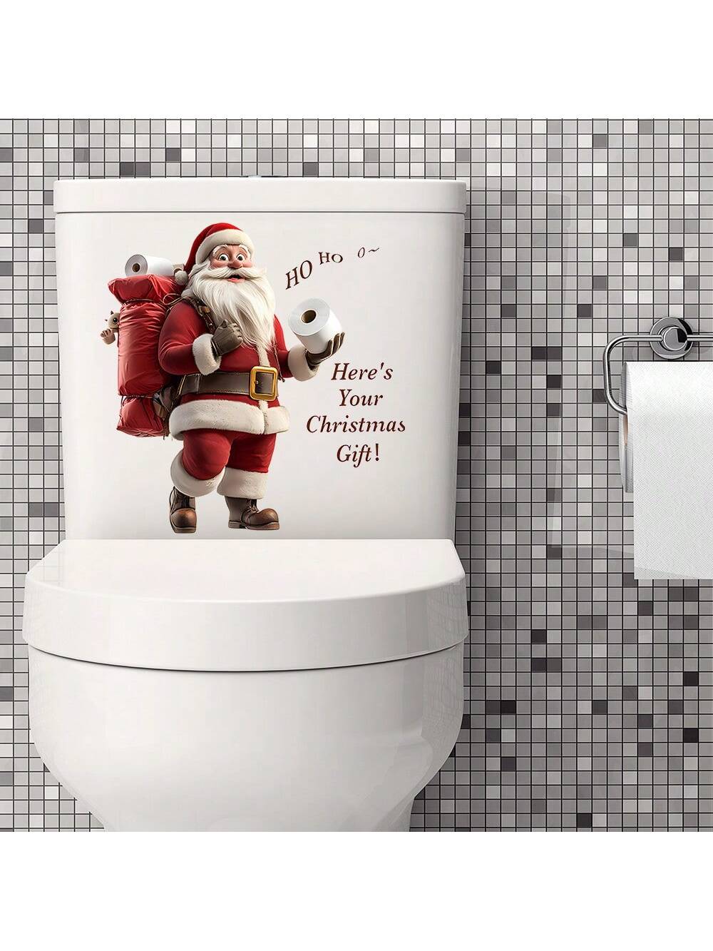 Santa Claus Christmas Toilet Stickers