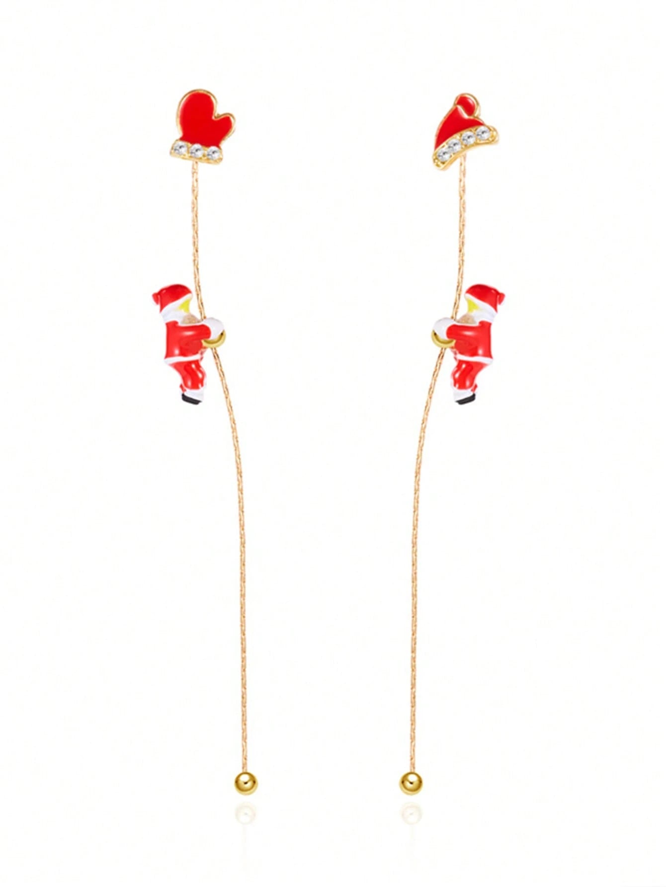 1 Pair Creative Climbing Santa Claus Earrings