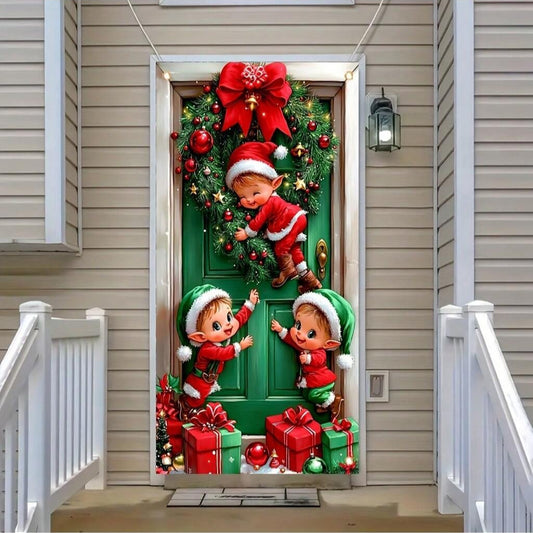 Santa Claus Elf Door Banner