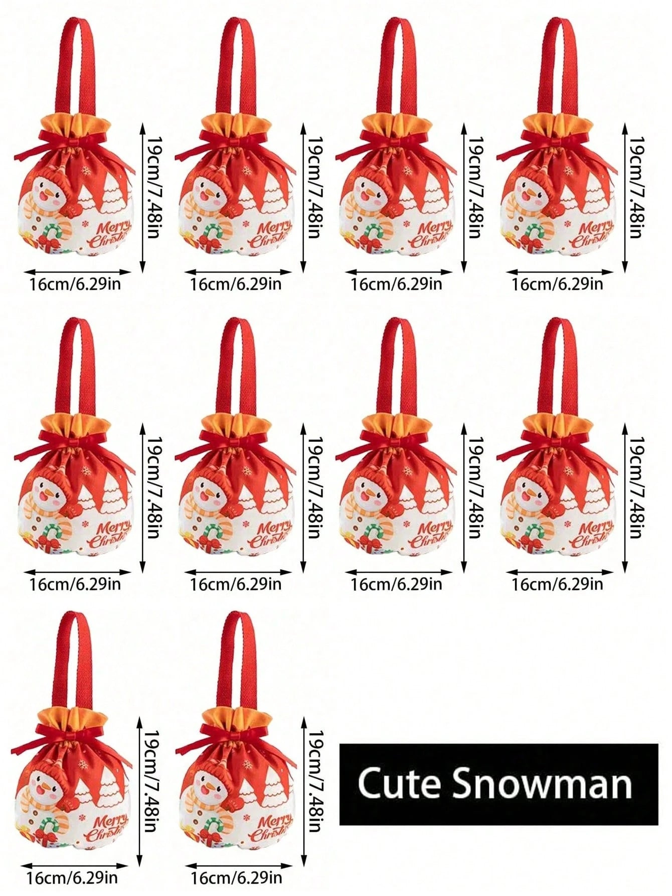 Christmas Santa Snowman Gift Bags