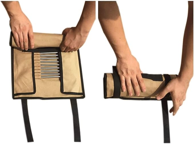 CAMPINGMOON Cotton Canvas Tent Stakes Case Storage Bag Max 13.78’’/35cm in Length Beige Color B135