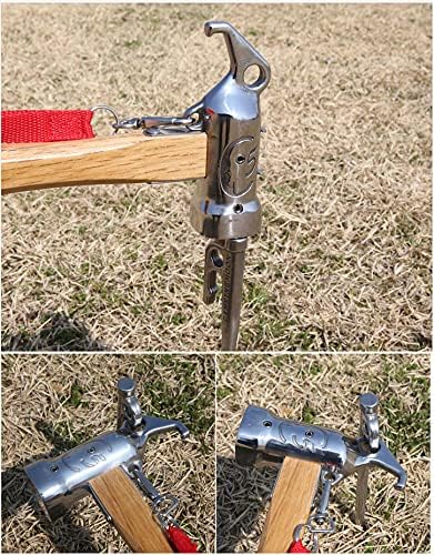CAMPINGMOON Camping Hammer Peg Tent Stake Hammer Stainless Steel Built-in Pure Copper Head Wood Hand with Tent & Tarp Stake Remover C5