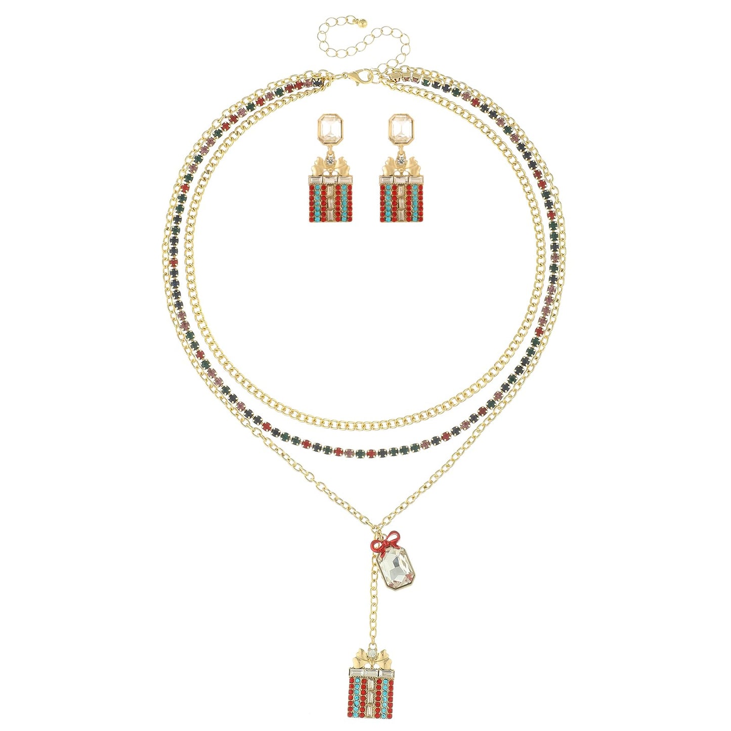 Madison Tyler Christmas Jewelry Sets for Women | Christmas Gift Layering Pendant Charm Necklaces | Cute Xmas Dangle Earring | Holiday Jewelry Gift