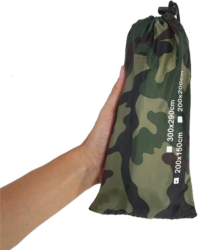 Camouflage Tent Tarp, Portable Rainproof Tent Tarp Camping Tent Tarp Shelter for for Outdoor Hiking Hunting