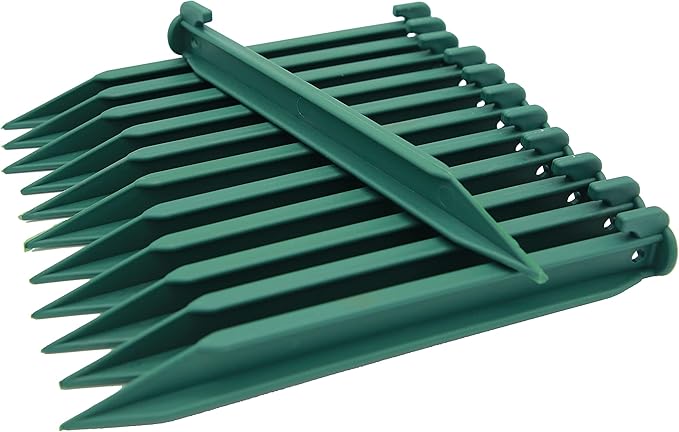 Camping Beach Tent Stake Pegs for Sand,12 Pack Tarp Stakes 9 Inch Canopy Stakes with Pouch, Plastic Light Ground Stakes for Camping, Hiking, Gardening Lawn
