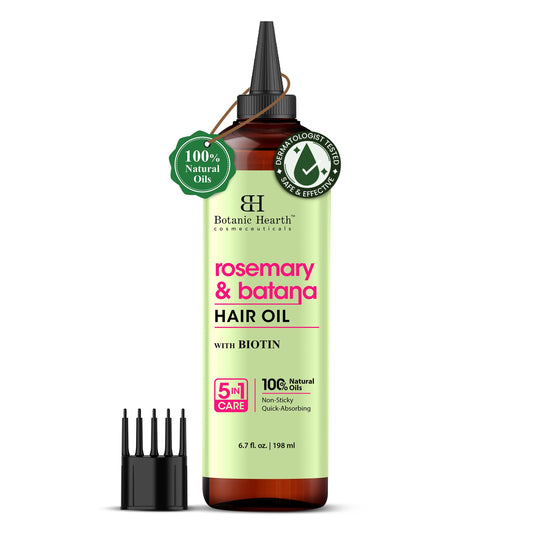Botanic Hearth Rosemary & Batana Hair Oil (6.7 fl oz) | Revitalizing and Strengthening Hair Treatment for Fuller, Healthier-Looking Hair | Paraben Free | Suitable for All Hair Types