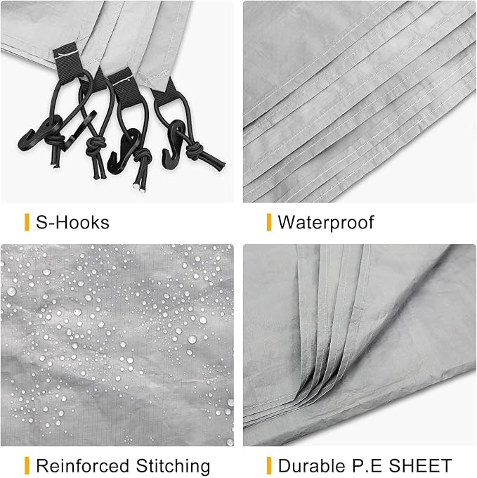 CAMPROS CP Tent Footprint, 13 x 13 Ft Waterproof Camping Tarp, Heavy Duty Tent Floor Accessories, Ultralight Ground Sheet Mat for Camping, Hiking, Backpacking, Hammock