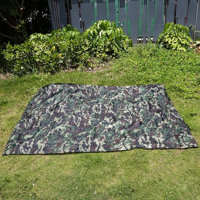 Camouflage Tent Tarp, Portable Rainproof Tent Tarp Camping Tent Tarp Shelter for for Outdoor Hiking Hunting