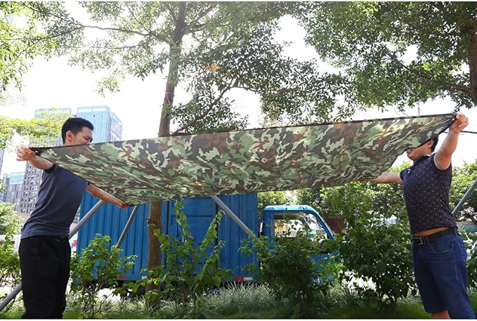 Camouflage Tent Tarp, Portable Rainproof Tent Tarp Camping Tent Tarp Shelter for for Outdoor Hiking Hunting