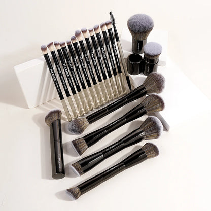 MAANGE 20pcs/set Pro Makeup Brushes Double Ended Foundation Concealers Blush Eye Shadows Brush for Liquid Cream Powder Blending