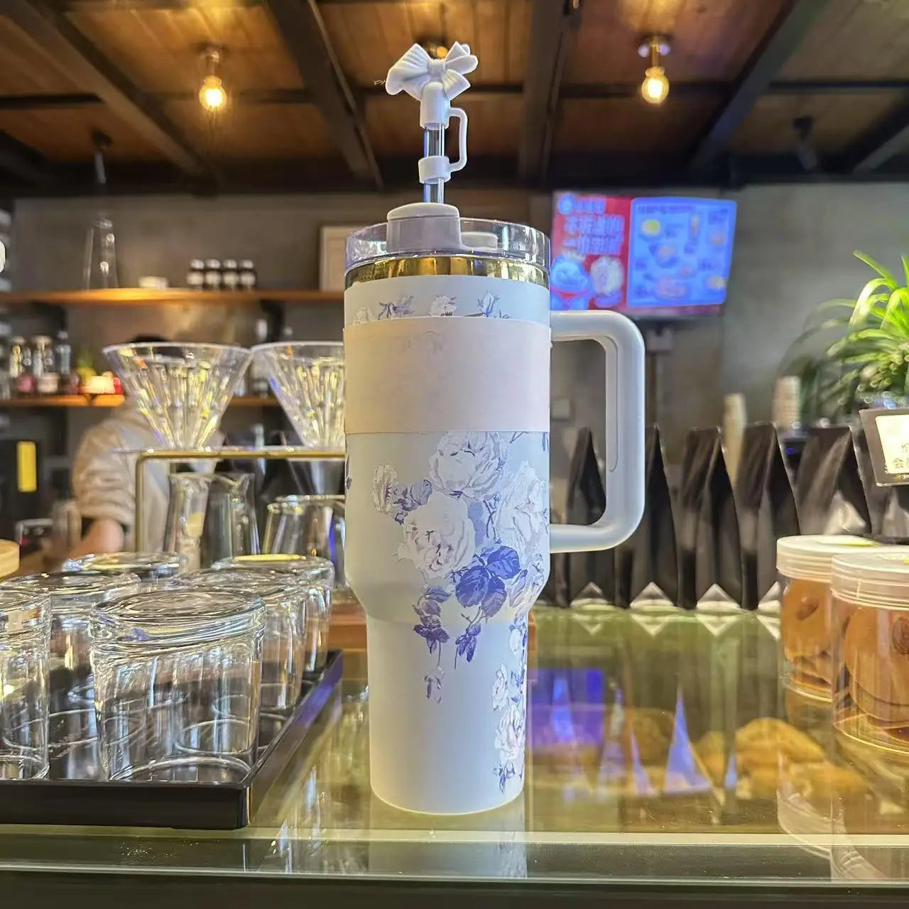 Floral Stanley Style 40oz Tumbler