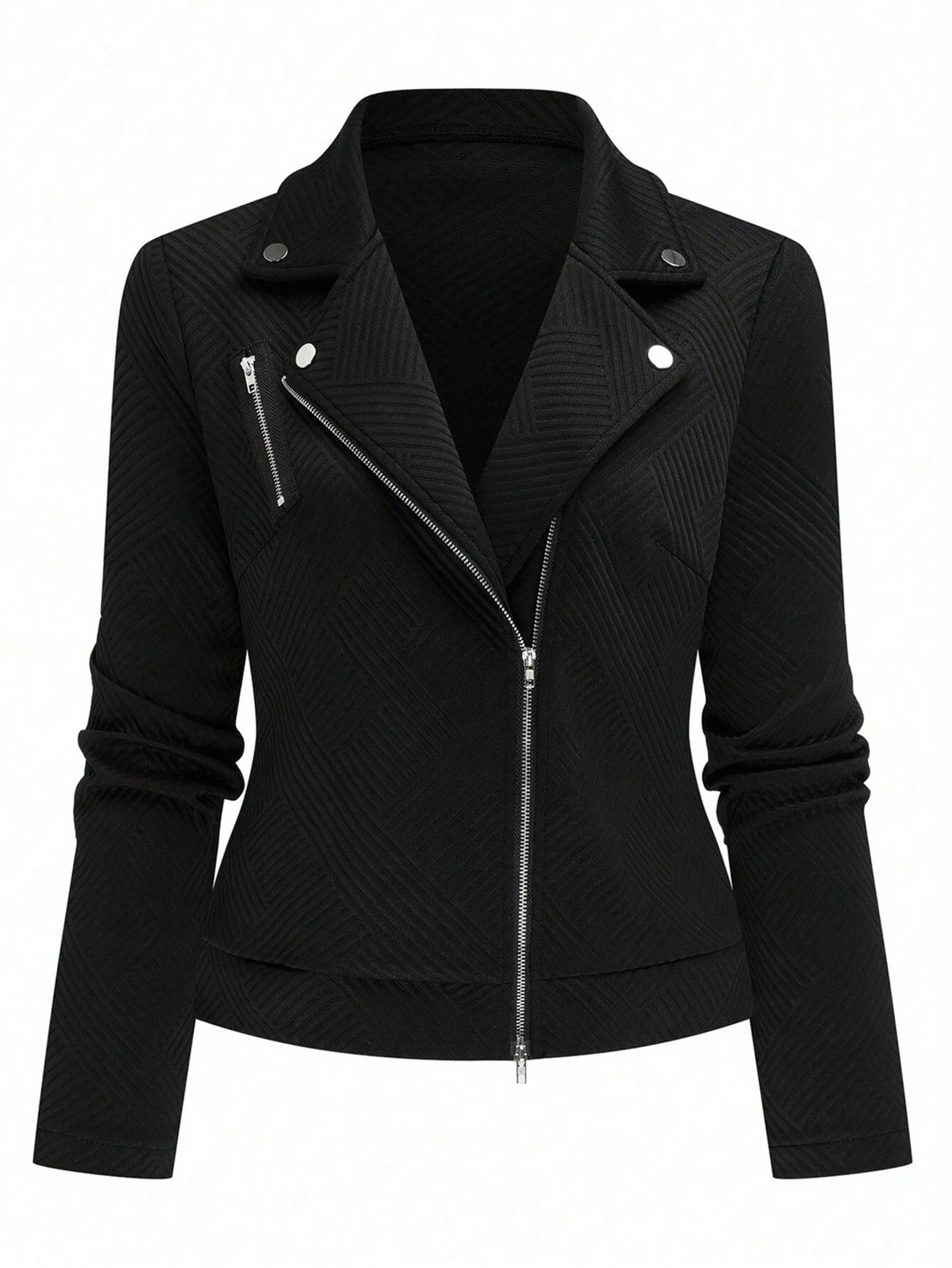 GlowEve Women's Textured Moto Jacket