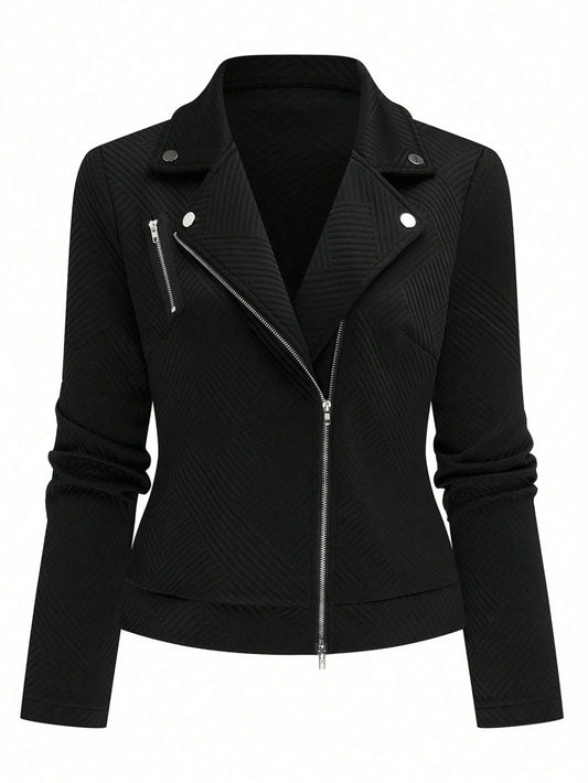 GlowEve Women's Textured Moto Jacket