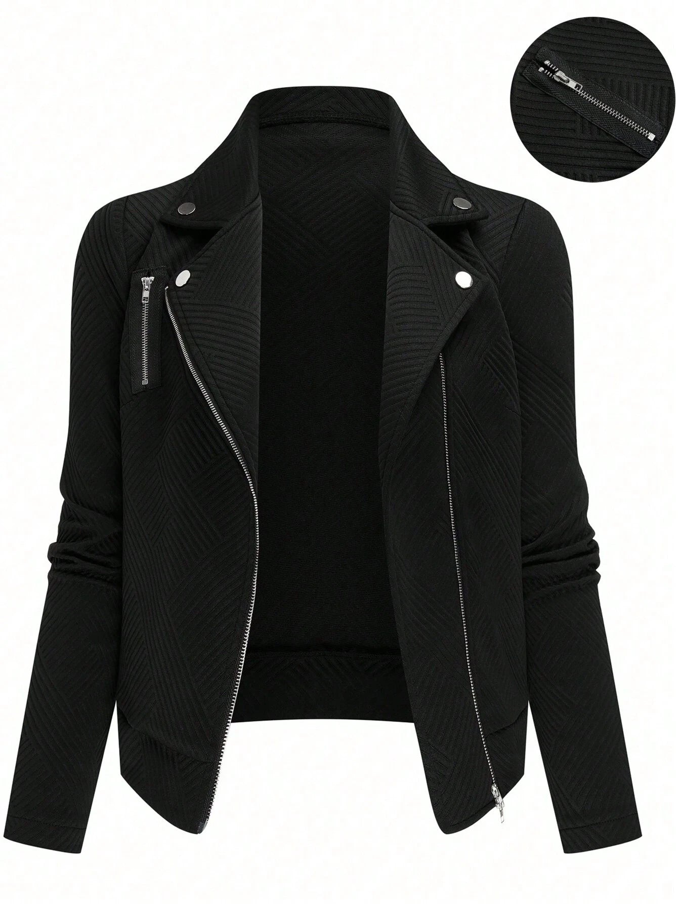 GlowEve Women's Textured Moto Jacket