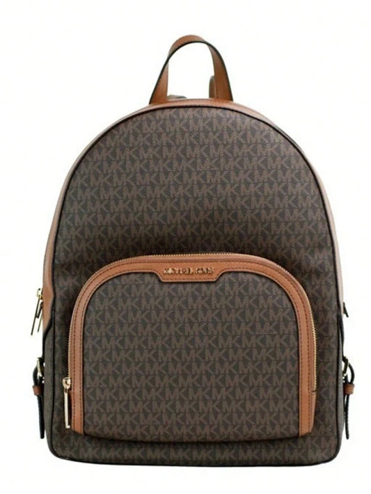 Michael Kors Jaycee Large Brown Signature Shoulder Backpack