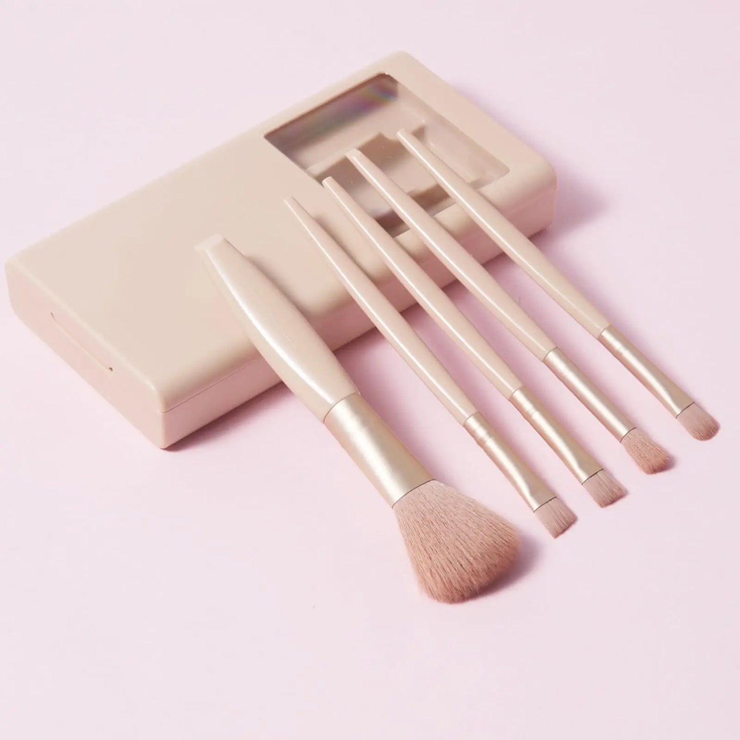 5pcs Mini Complete Function Cosmetic Brushes Kit ，Easy-taken Travel Makeup Brush Set, Two styles to choose from (with mirror)