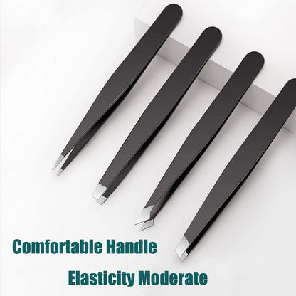 Tweezers Set with Travel Case, Great Precision Upgrade Professional Anti-rust Alloy Tweezers for Women & Men