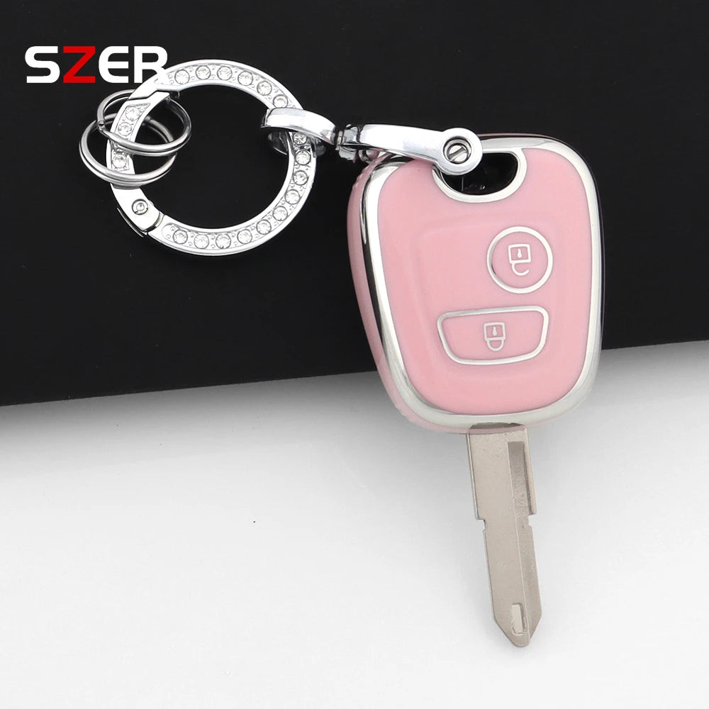 Pink TPU Car Key Cover